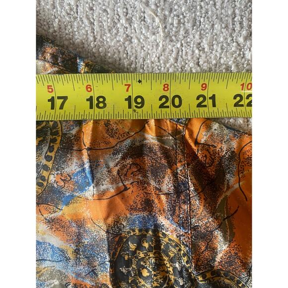 Robert Stock L Button Up Short Sleeve Silk Abstract Medallion Silk - Picture 11 of 13